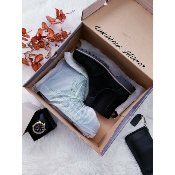 BEARPAW Chelsea Suede Pull On Ankle Boots Alastair Waterproof Men Women Sz 8.5M - Picture 6 of 9